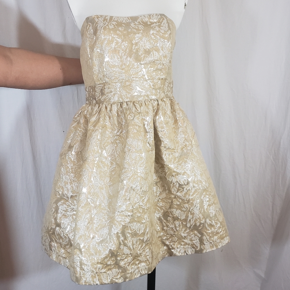 Staccato gold/silver dress small size